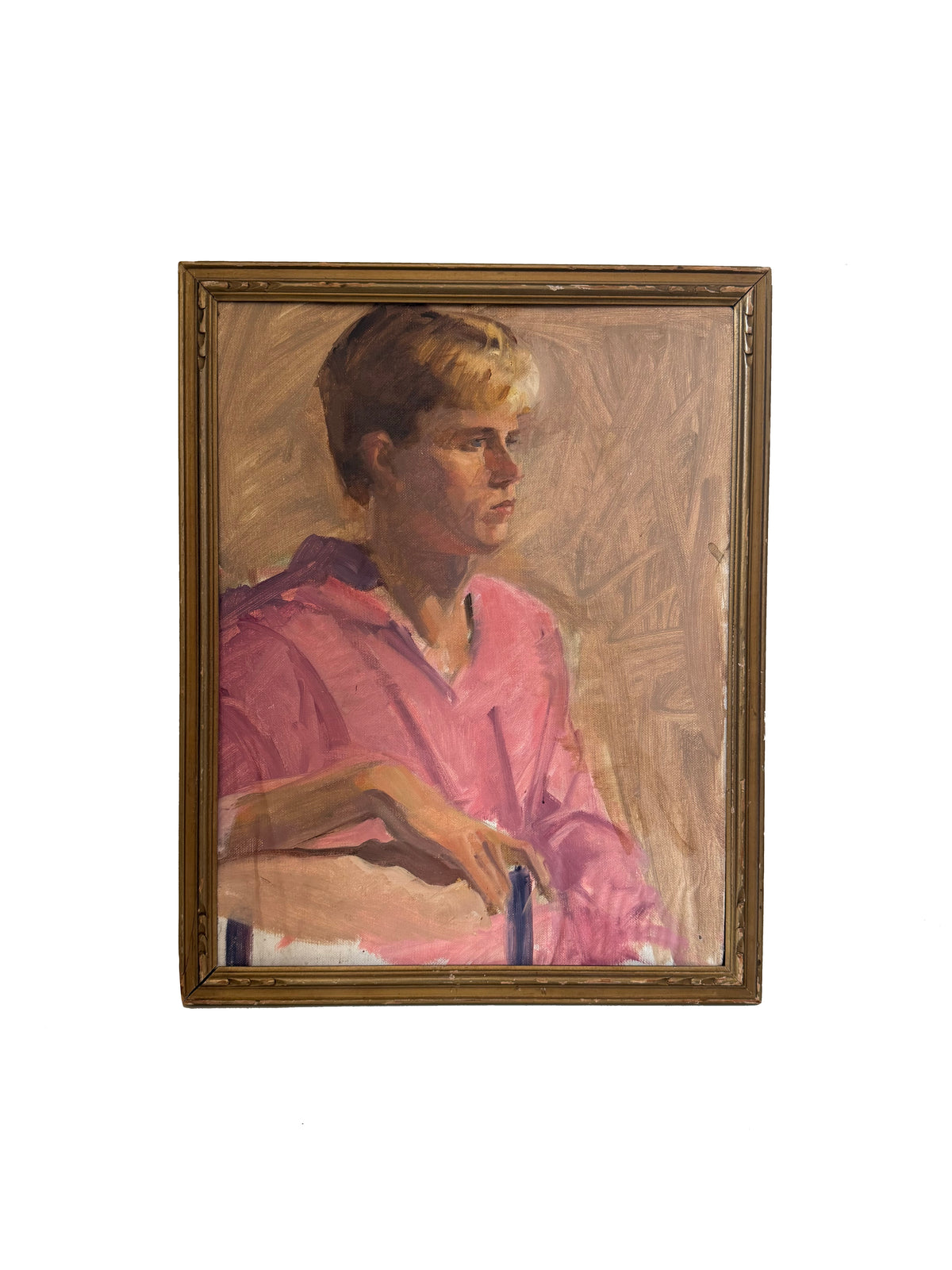 Mid century oil portrait