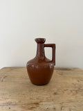Vintage brown square handle vase