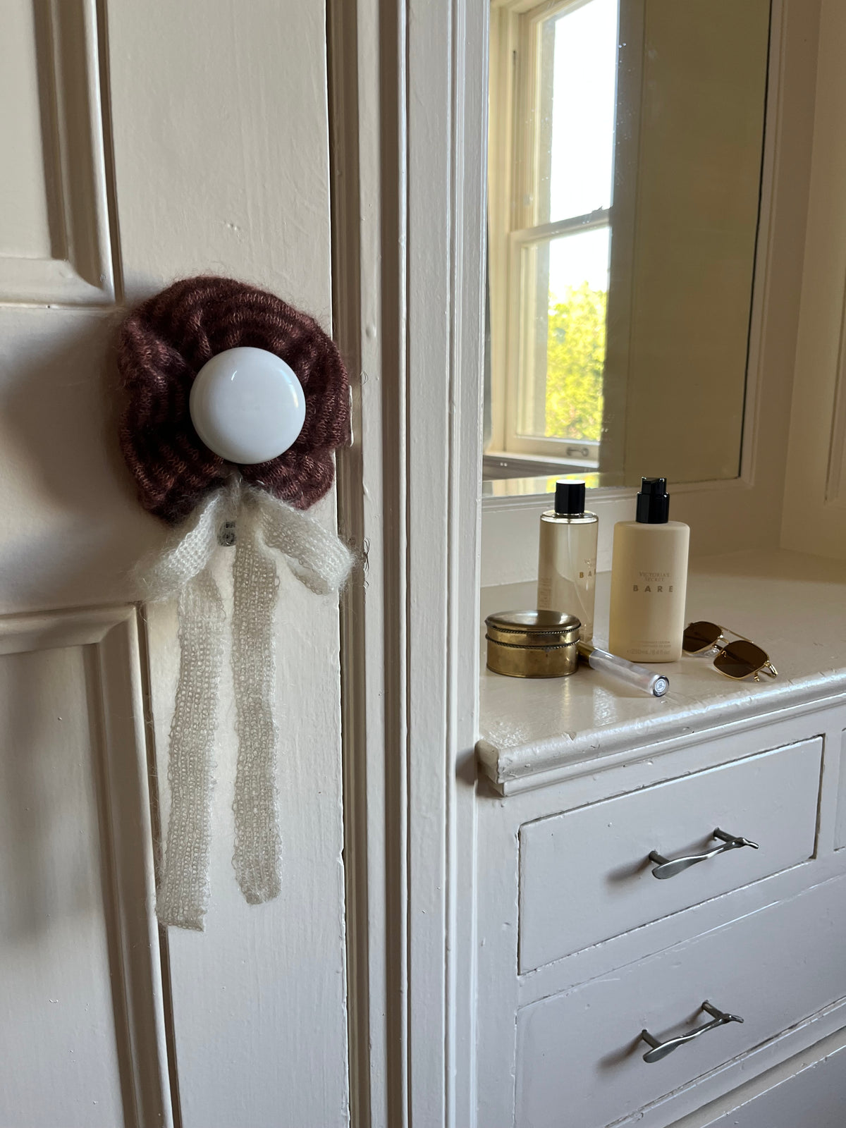 Mohair tie scrunchie
