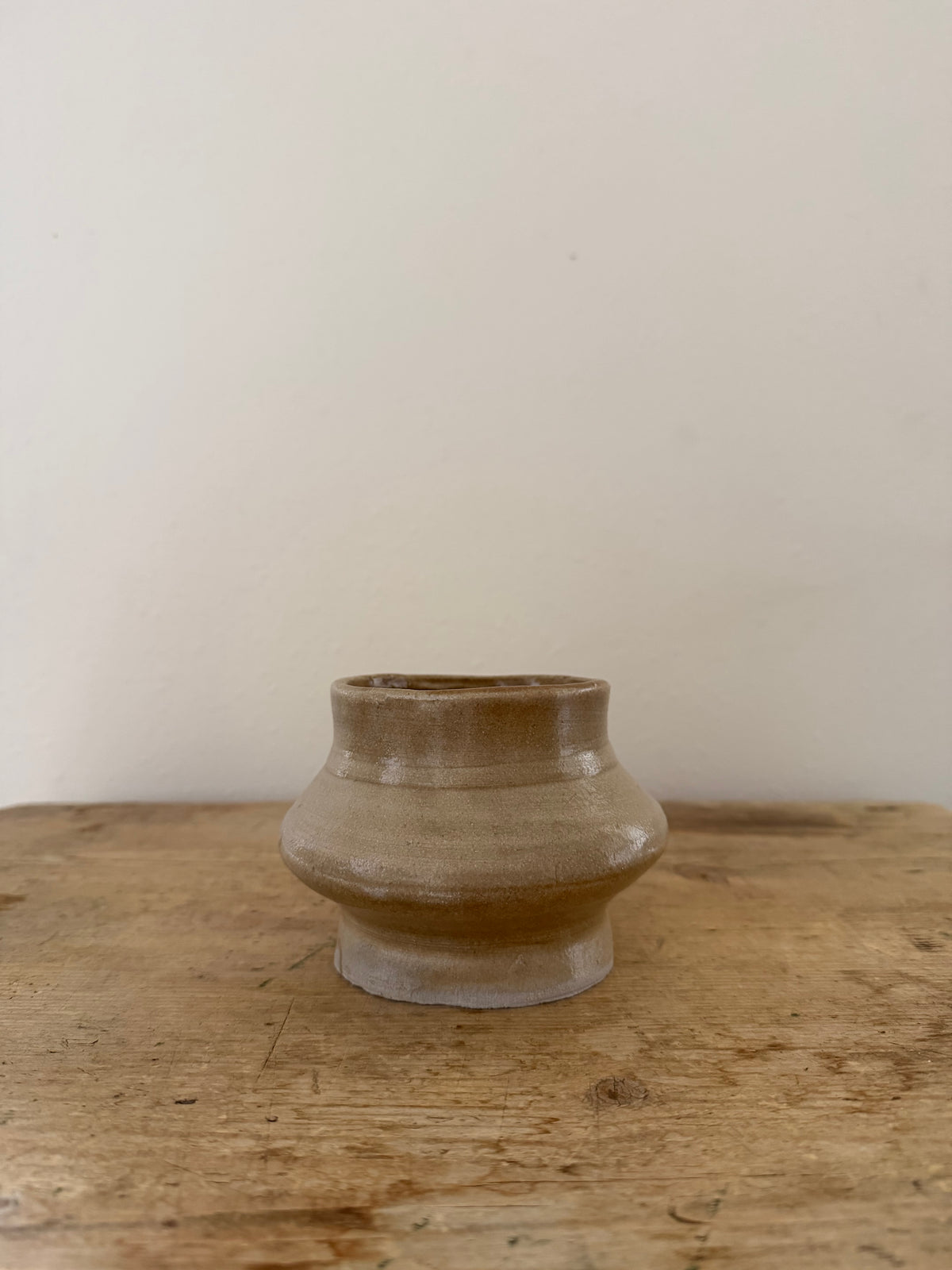 Vintage cream handmade ceramic pottery