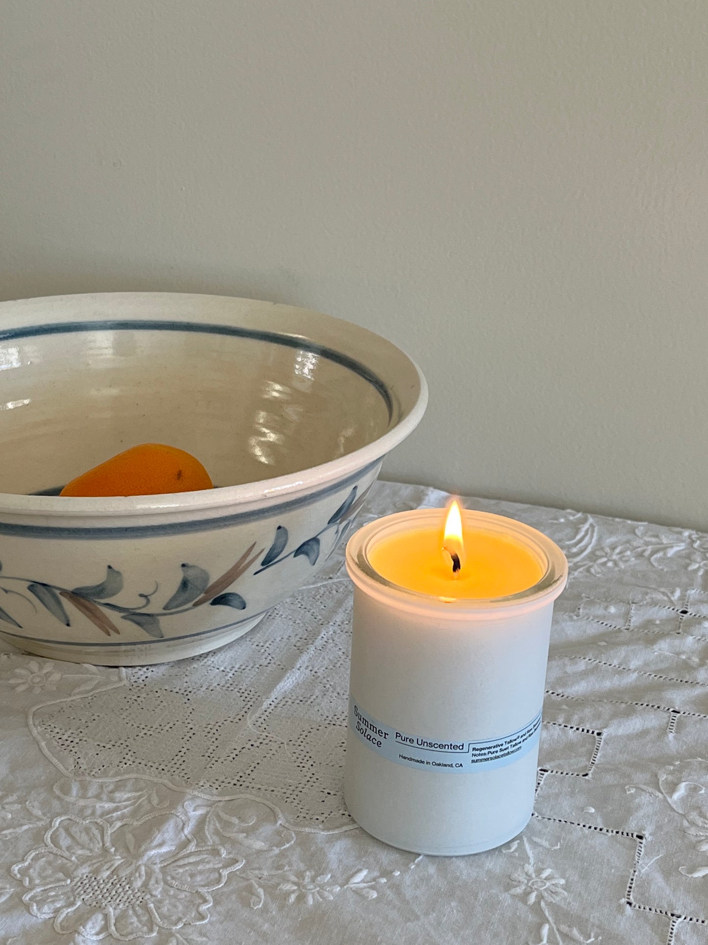 Pure Unscented: Tallow and Beeswax Candle